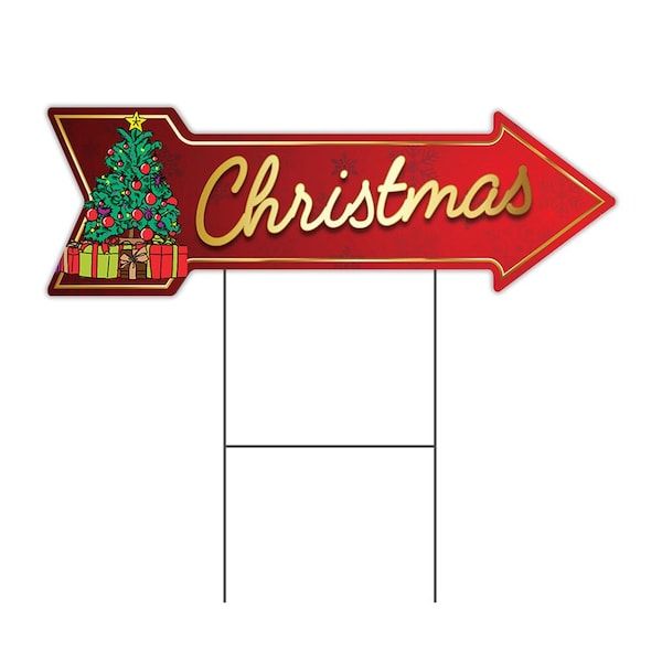 Signmission Christmas Arrow Yard Sign Funny Home Decor 36in Wide C-ARROW12-999915 - main